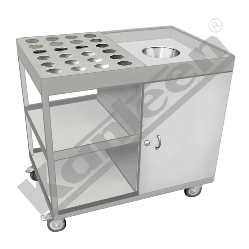 Soiled dish and glass trolley